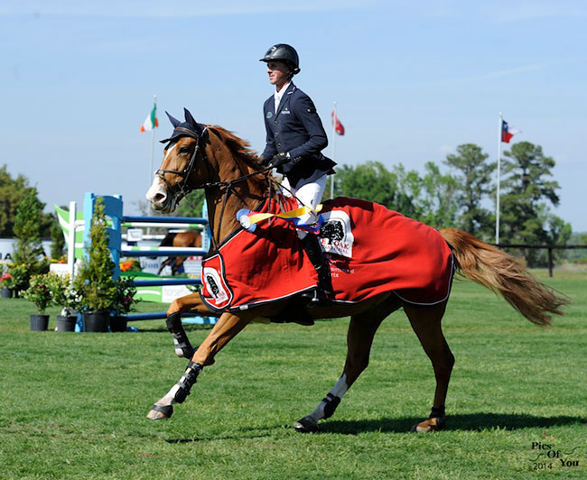 Olympic Gold Medalist Ben Maher and Aristo Z were the champions of the show jumping portion of 2014 Live Oak International (Photo courtesy of PicsofYou.com)